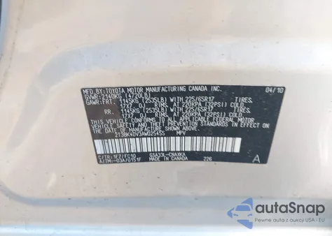 2010 Toyota Rav4 z USA, uszkodzony, nr VIN 2T3BK4DV3AW025455